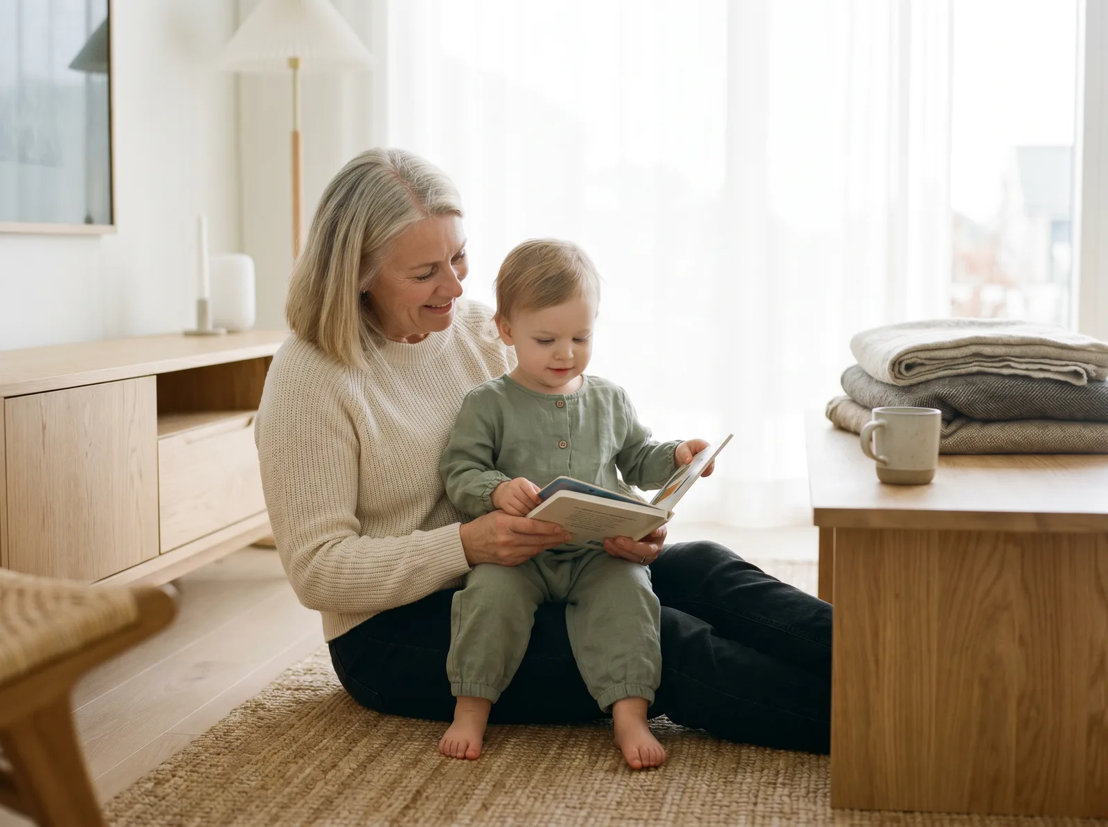 Oma leest voor met haar kleinkind