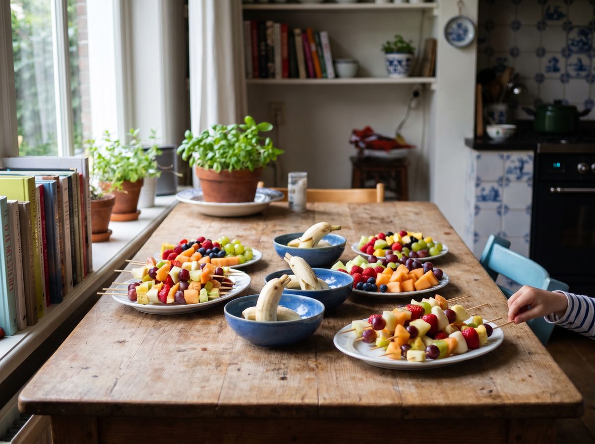 Gezonde traktaties van fruit voor op school