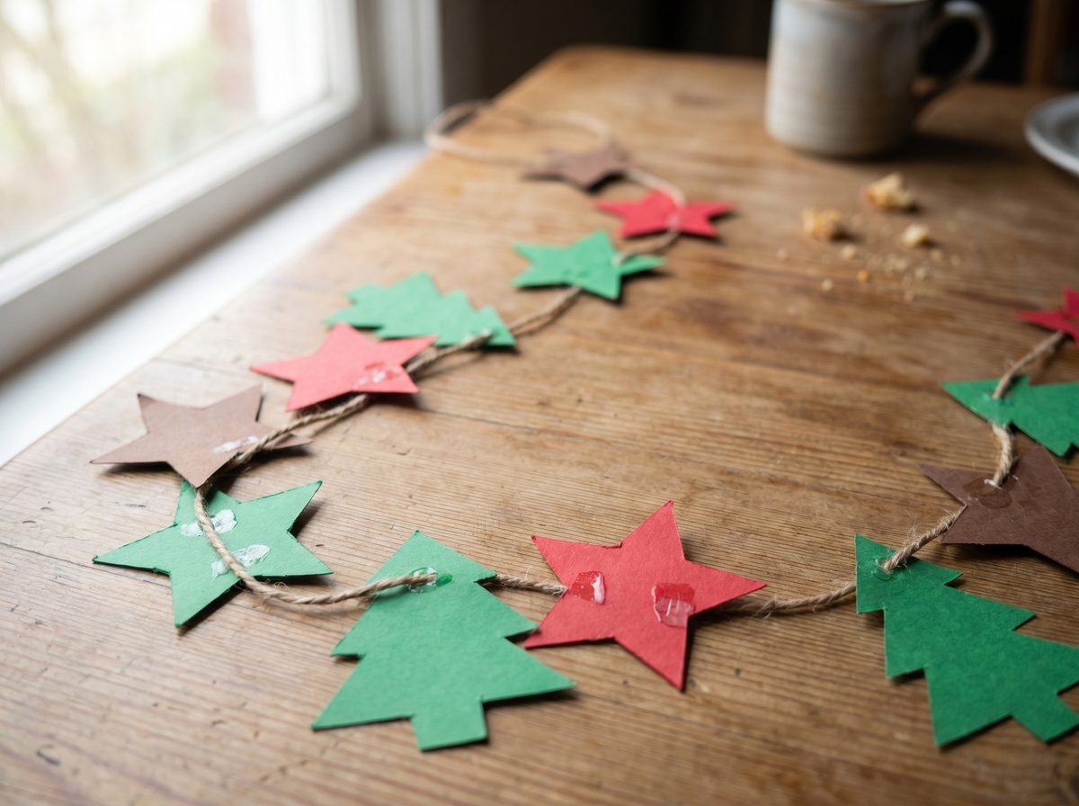 Kerst slinger knutselen van papier voor peuters en kleuters