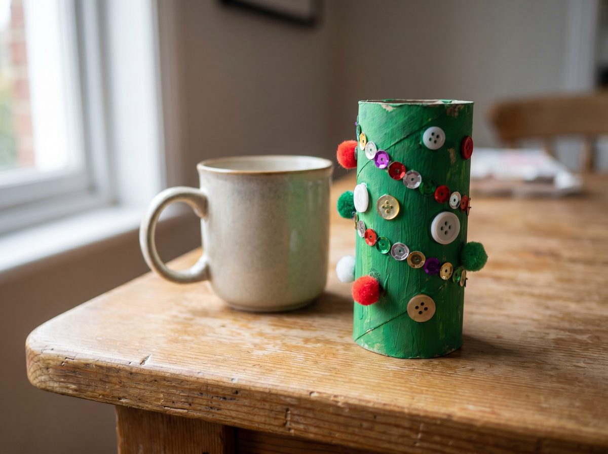 Kerstboom knutselen van een wc-rol voor kerst knutselen makkelijk