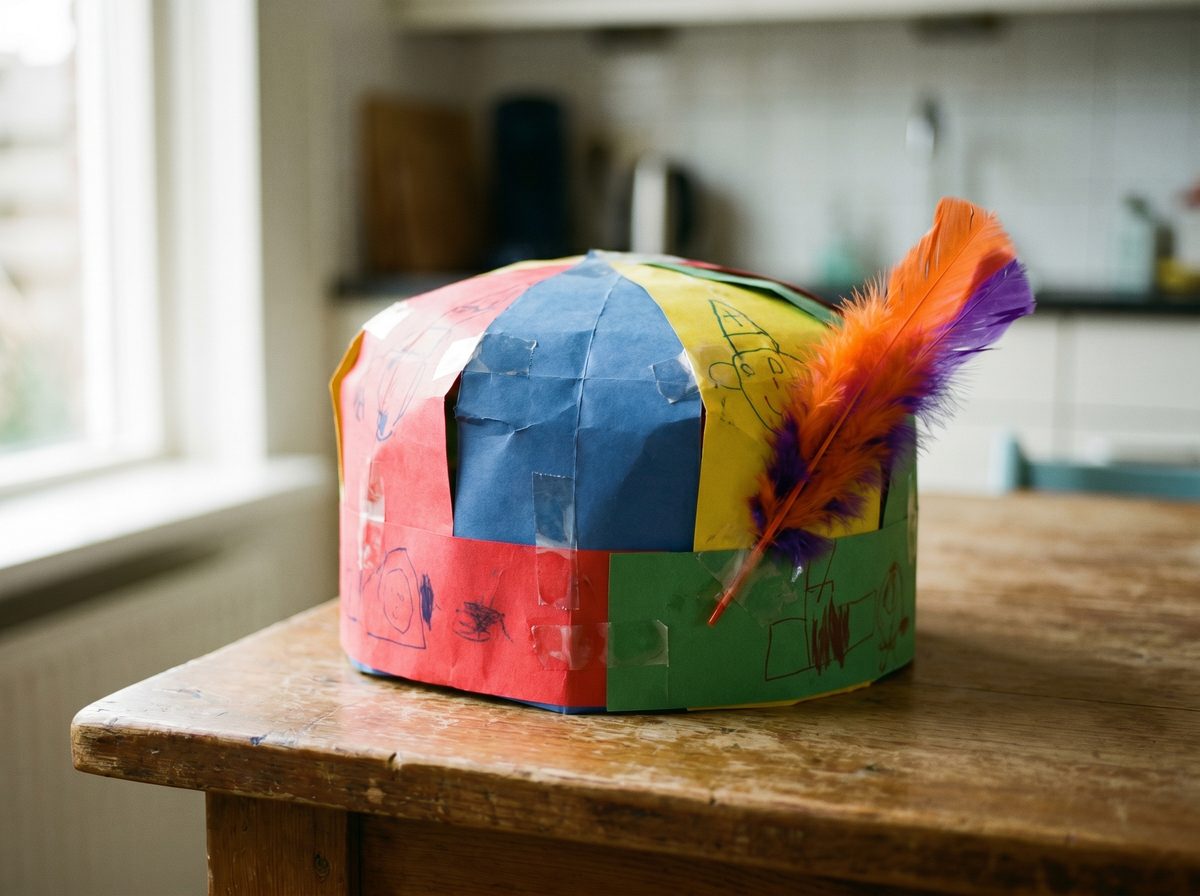 Pietenhoedje knutselen van papier met een veer