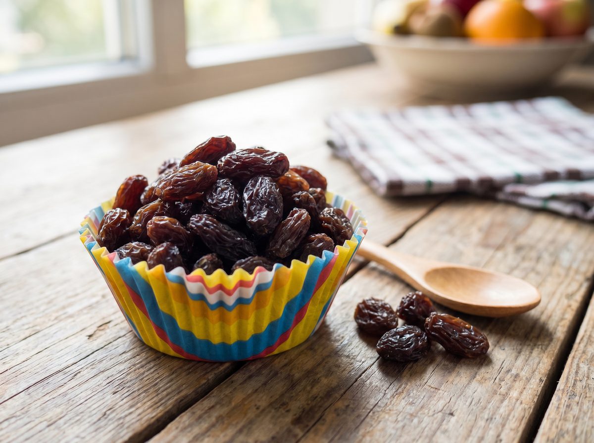 Rozijntjes in vrolijk feestbakje als makkelijke gezonde traktatie