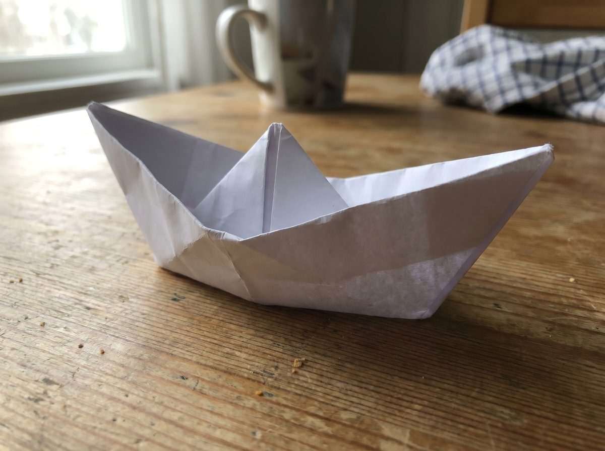 Stoomboot vouwen van papier voor Sinterklaas